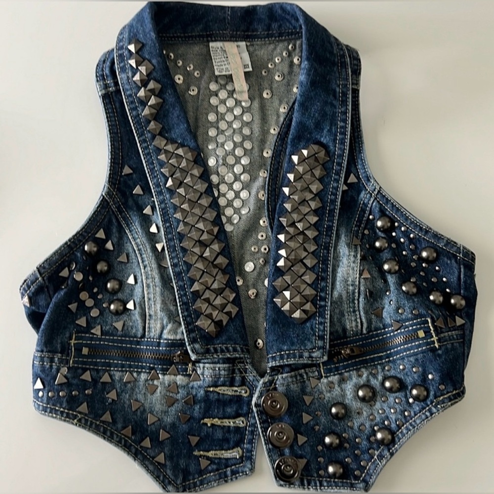 Studded Denim Vest
